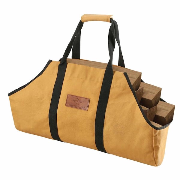 Boat Shape (26 in. x 17 in. x 9 in.) Tan Firewood Log Carrier