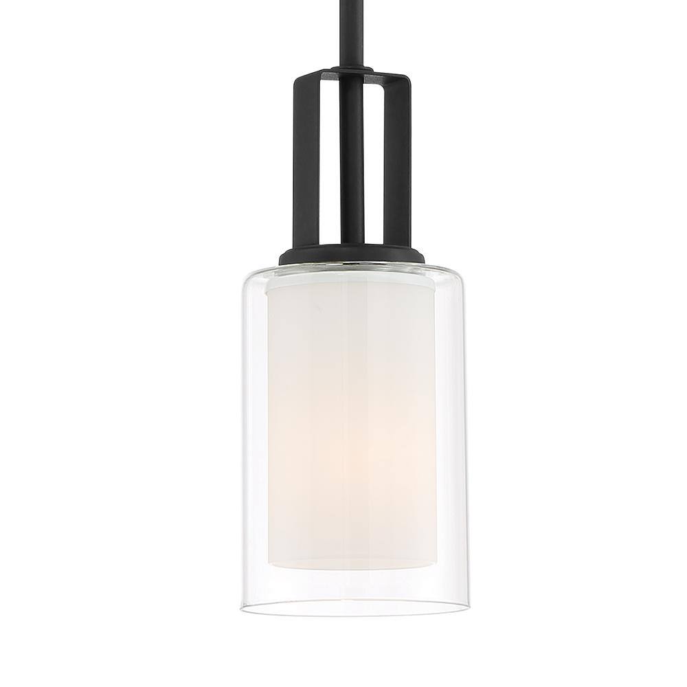 Parsons Studio Mini Jar 1-Light Pendant in Sand Coal and Etched White