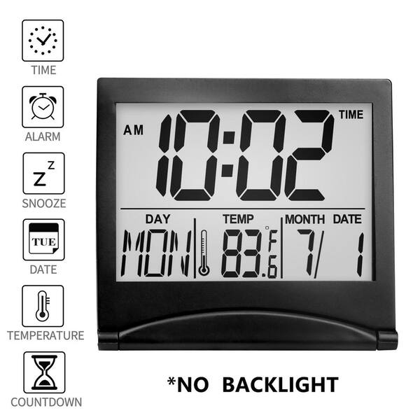 Digital Lcd Desk Clock Temperature Travel Alarm Clock
