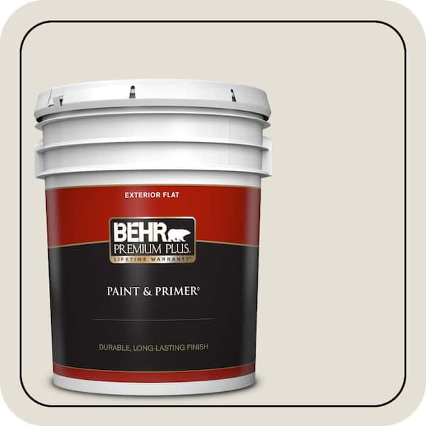 BEHR PREMIUM PLUS 5 gal. #ECC-15-2 Light Sandstone Flat Exterior Paint & Primer