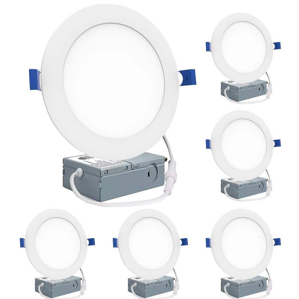 "5/6"" Integrated LED Recessed Ceilinglight Dimmable 5CCT 1050LM 12 W 120 V High Brightness Canless Wafer Downlight 6Piece" price history on PriceWatchPro