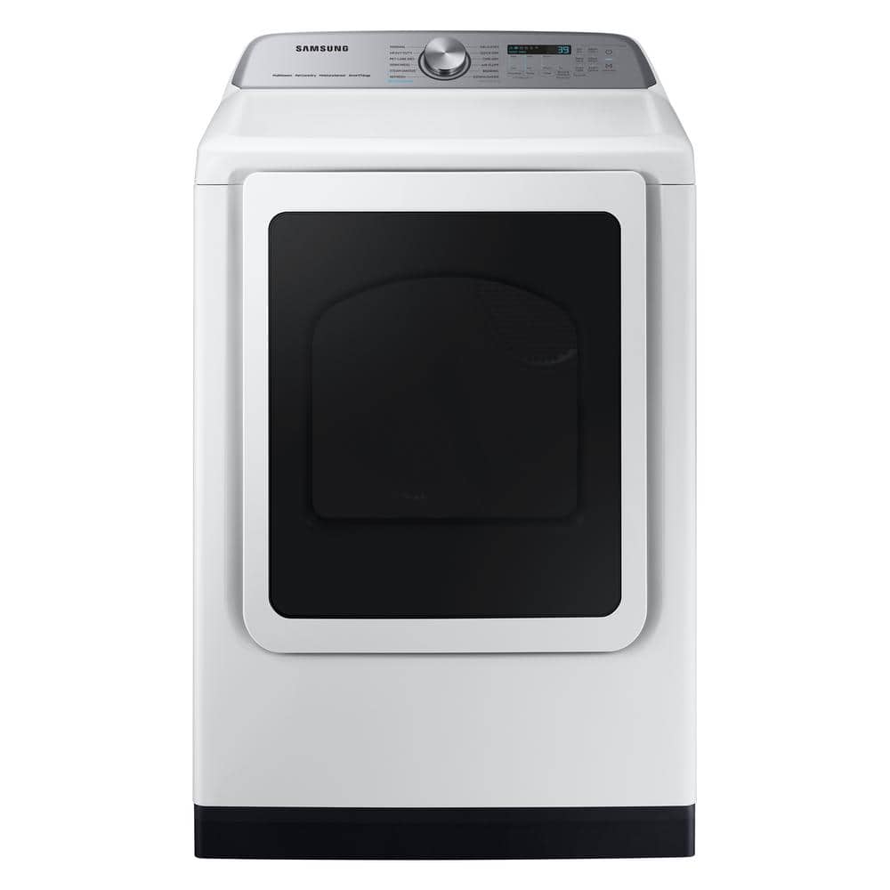 Samsung 7.4 cu. ft. Vented Smart Front Load Gas Dryer with Steam Sanitize+ in White