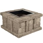 RumbleStone 38.5 in. x 21 in. Square Concrete Fire Pit Kit No. 5 in Greystone