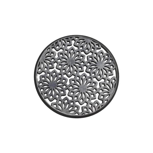 A1HC Round Multi Functional-Garden Stepping Stone Black 14 in x 14 in Rubber Outdoor Decorative Step Mat