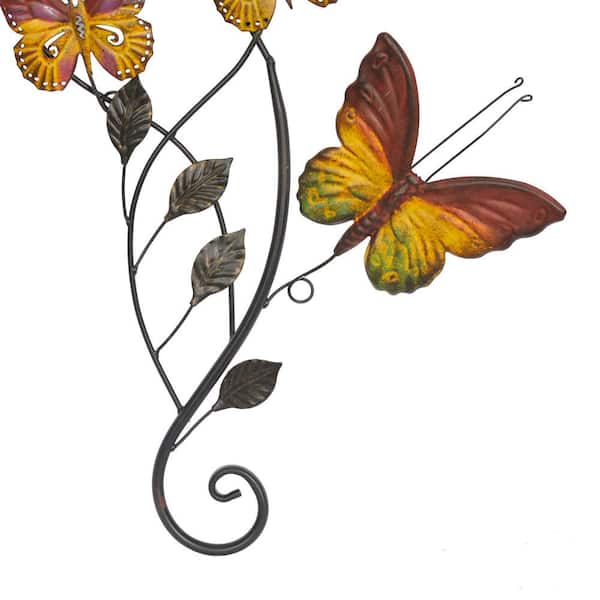 Litton Lane Metal Multi Colored Indoor Outdoor Butterfly Wall ...