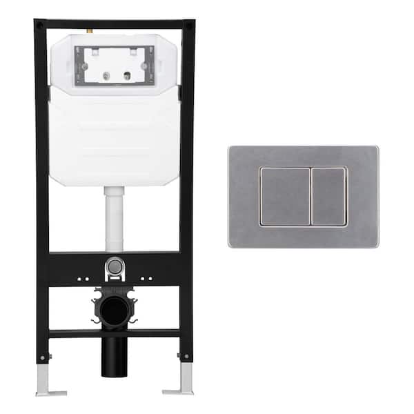 Vermont In-Wall Toilet Carrier System 0.8/1.6 GPF Dual Flush Wall-Hung Toilet Tank with Gravity Fed Technology in Black