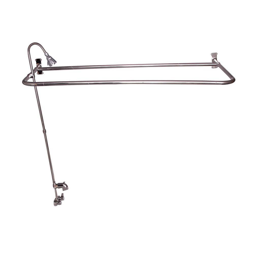 Polished Nickel Wall Mounted Clawfoot Tub Faucet with Showerhead