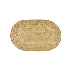 Spitiko Homes Natural 24"x40" Oval Rug Hand Braided 100% Jute Area Rug