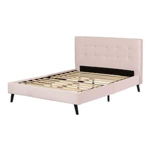 Hype Pink Velvet Frame Full Panel Bed With headboard