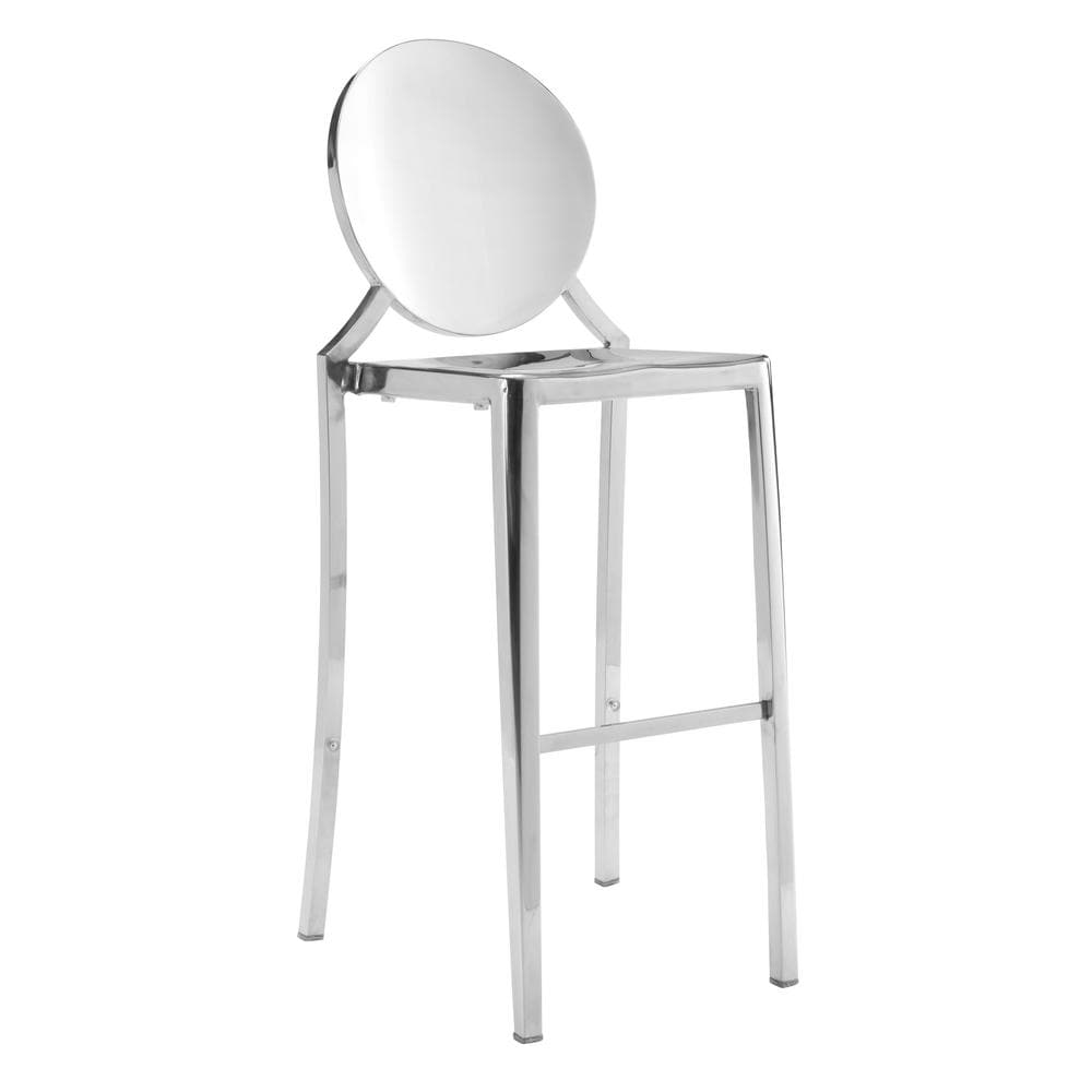 ZUO Eclispe 29.9 in. Stainless Steel Bar Stool (Set of 2)100552 The