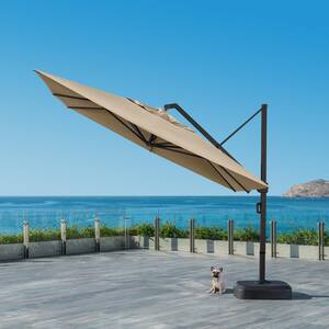 Portofino Commercial 12 ft. Aluminum Cantilever Patio Umbrella in Heather Beige