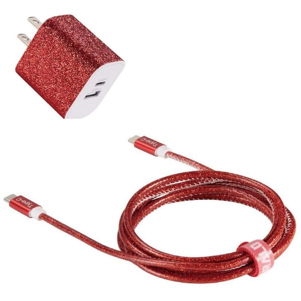 2 Port Wall Adapter + 6FT Type C Cable 20W Fast Charging