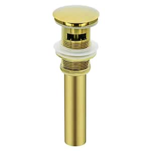 Pop-Up Bathroom Sink Drain with Overflow in Gold