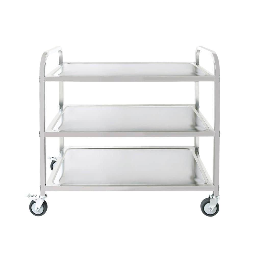 Outdoor Garden 3-Tier Stainless Steel Trolley with Lockable Wheels Swivels 360° price history on PriceWatchPro