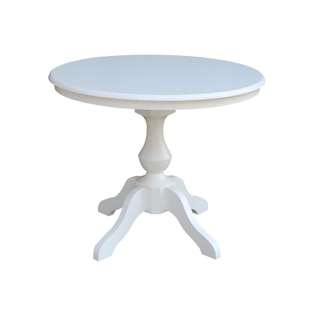 International Concepts 36 in. Sophia White Round Solid Wood Dining ...