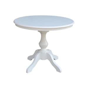36 in. Sophia White Round Solid Wood Dining Table