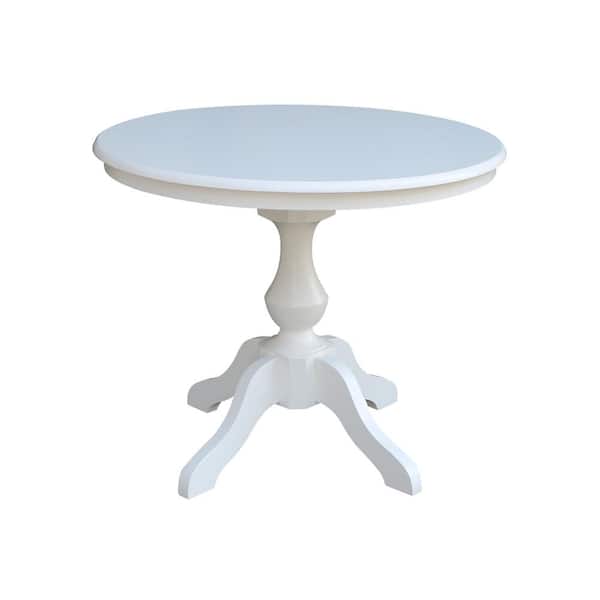 International Concepts 36 in. Sophia White Round Solid Wood Dining Table