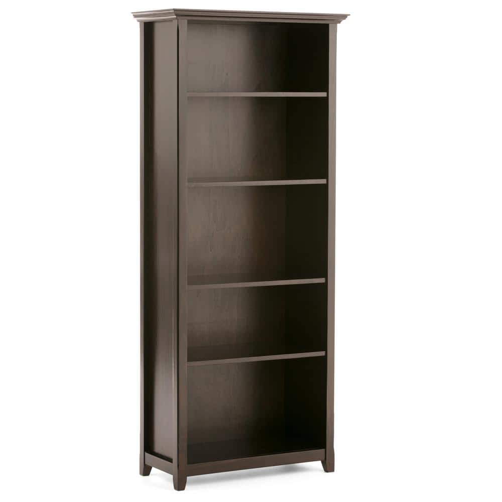 Amherst 70" Hickory Brown Adjustable Wood Bookcase