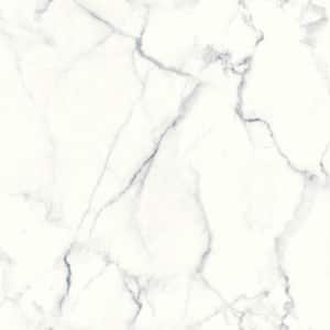 Carrara Marble Blue And Grey Vinyl Peel & Stick Wallpaper Roll (Covers 28.18 Sq. Ft.)