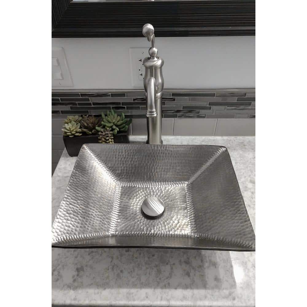 Brushed Nickel Non-Overflow Pop-Up Bathroom Sink Drain