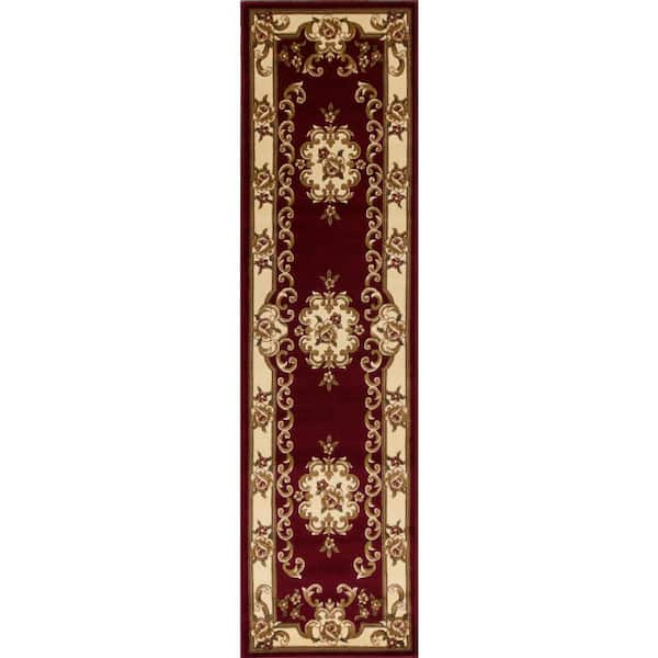 MILLERTON HOME Traditional Morrocan Red/Ivory 2 ft. x 8 ft. Runner Rug