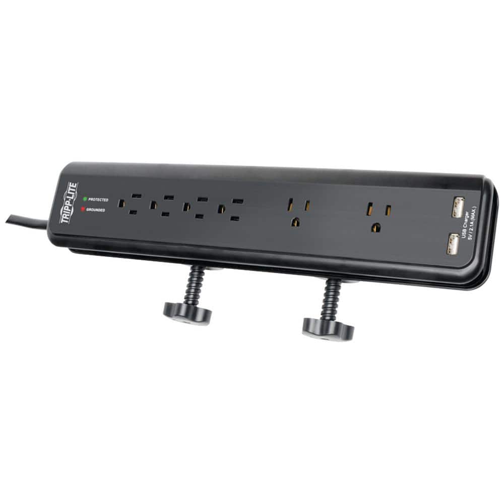 Tripp Lite 6-Outlet with Clamps and 2 USB Ports Surge Protector TLP606DMUSB