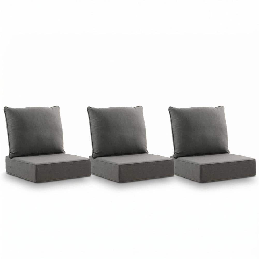 Duraolex 22in. W x 24in. D x 6in. Thick 6-Piece Deep Seating Outdoor Lounge Chair Olefin Cushion, Dark Gray price history on PriceWatchPro