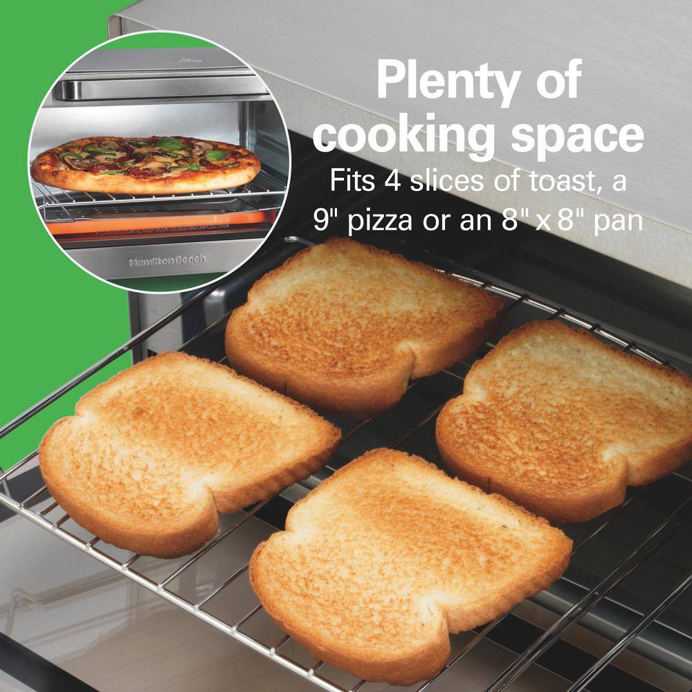 Stainless Steel 4-Slice Air Fryer Toaster Oven with Auto Shutoff