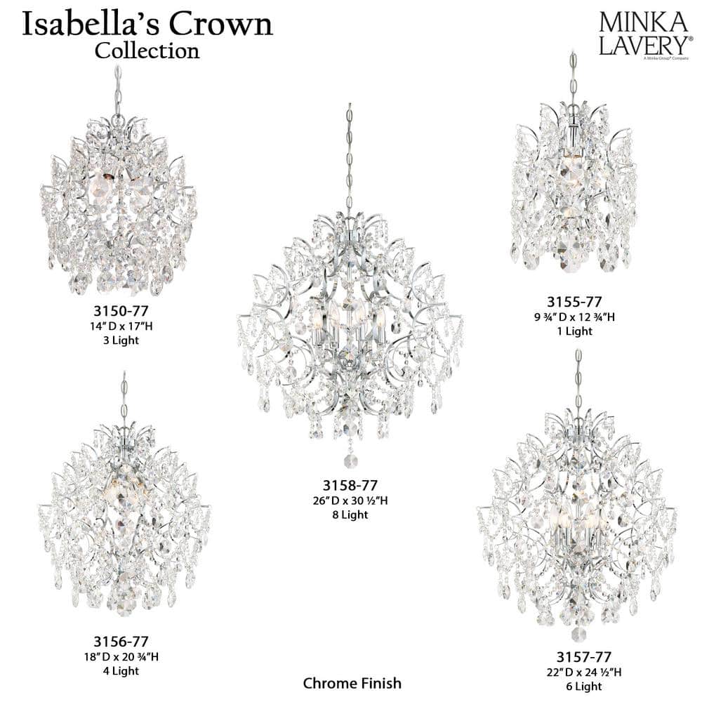 Isabella's Crown Chrome Finish 4-Light Crystal Chandelier