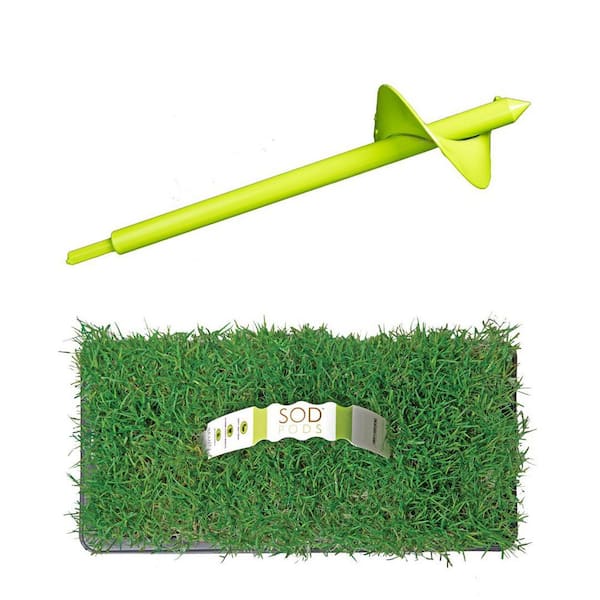 Bermuda Sod/Grass Plugs 32-Count/SP Power Planter Bundle - Natural, Affordable Lawn Improvement