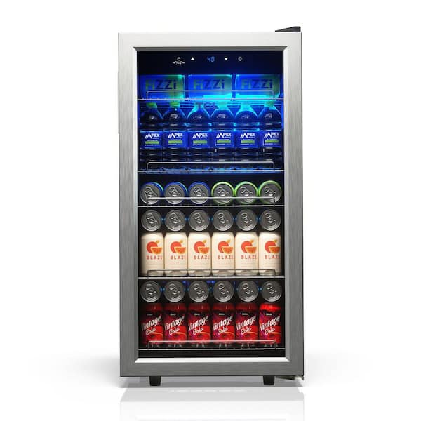 17.32 in. Single Zone 121 Cans Stainless Beverage Cooler