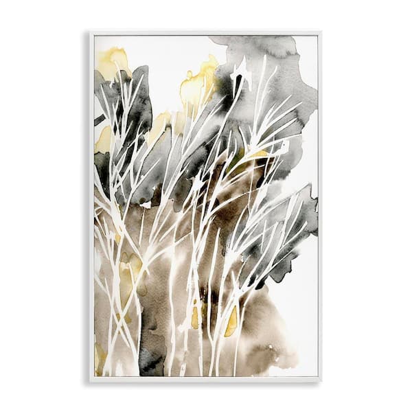 Stupell Industries White Strands Watercolor by Regina Moore White Framed Nature Giclee Art Print 24 in. x 16 in.