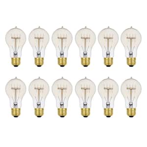 60 Watt A19 Dimmable Cage Filament Vintage Edison Incandescent Light Bulb, Warm Candle Light (12-Pack)