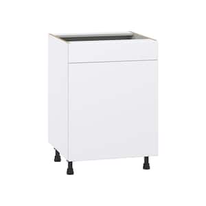 Fairhope Bright White Slab Assembled Sink Base Kitchen Cabinet with Falsefront (24 in. W x 34.5 in. H x 24 in. D)