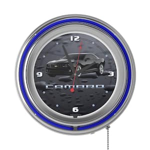 Trademark Global 14 in. Black Corvette C6 Neon Wall Clock GM1400