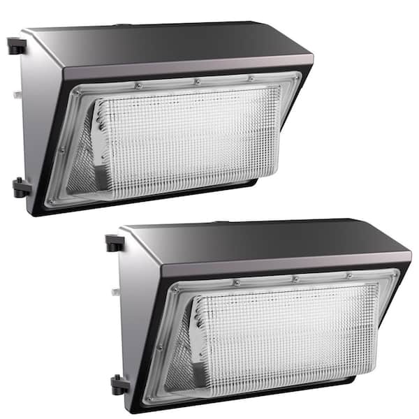 Unbranded 70-Watt Equivalence 70-Watt Equivalent Integrated LED Fixture Brown Outdoor Lighting Features Wall Pack Light 5000K