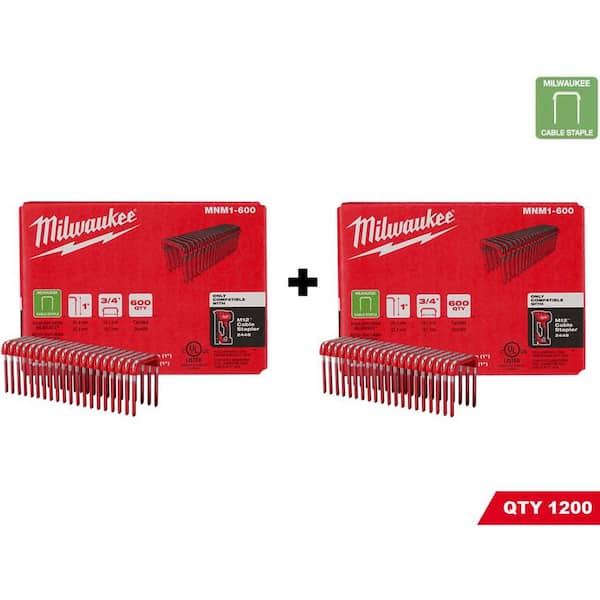 Milwaukee 1 in. Insulated Cable Staples for M12 Cable Stapler 600 Per