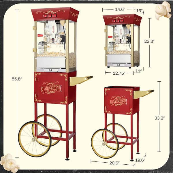 GREAT NORTHERN Matinee Movie 8 oz. Antique Red Popcorn Machine