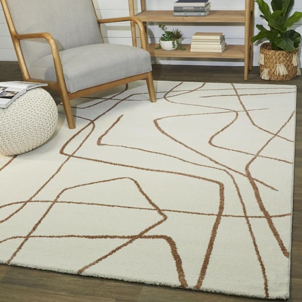 Descartes Rust 7 ft. 10 in. x 10 ft. Abstract Area Rug