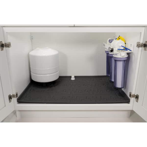 Xtreme Mats Kitchen 22-in x 34-in Grey Undersink Drip Tray Fits Cabinet  Size 34-in x 22-in in the Shelf Liners department at