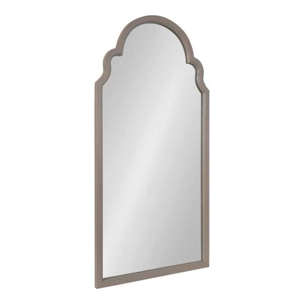 Kate and Laurel Hogan 24.00 in. W x 48.00 in. H Arch Wood Gray Framed Modern Full Length Mirror