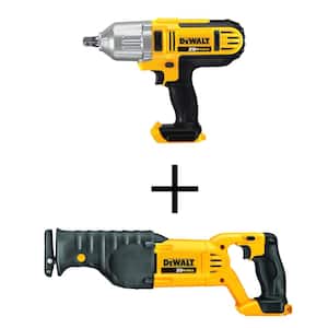 20-Volt MAX Li-Ion Cordless 1/2 in. High Torque Impact Wrench with Detent Pin (Tool-Only) w/ 20-V Recip Saw (Tool-Only)