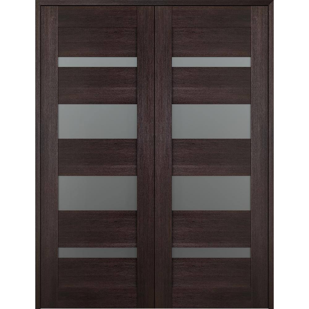 Vona 07-01 64 in. x 96 in. Both Active 5-Lite Frosted Glass Veralinga Oak Wood Composite Double Prehung Interior Door price history on PriceWatchPro