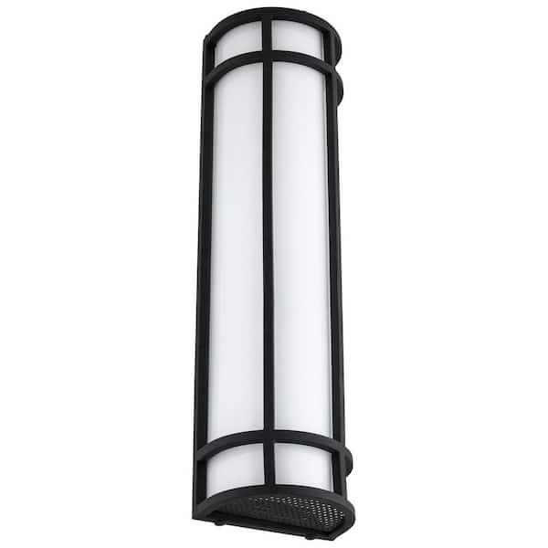 Sunlite 18 in. Black Outdoor Hardwired Integrated LED Decorative Lantern with No Bulbs Included Selectable CCT