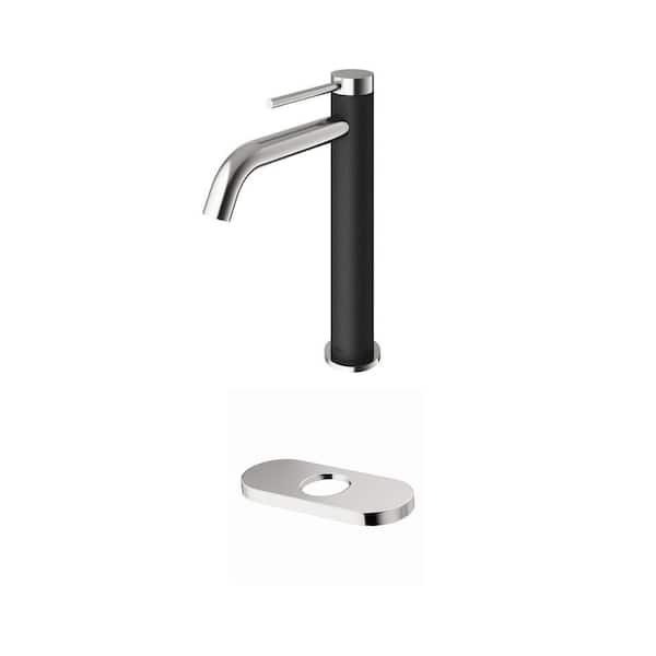 Lexington Single Handle Bathroom Vessel Faucet with 5.5 in. Deck Plate in Brushed Nickel (2-Piece Set)