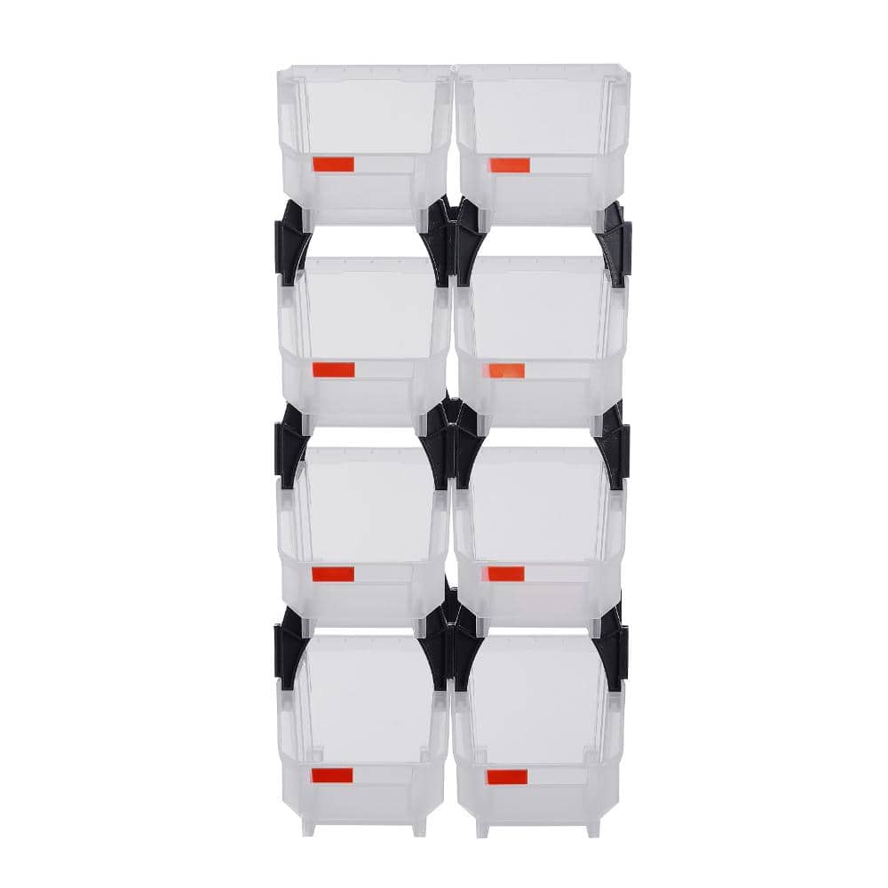 "Plastic Stackable Storage Bins 8 Pack, 10.9x5.5x5.1"" Clear Containers for Garage Closet Office" price history on PriceWatchPro