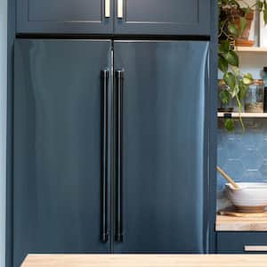 36 in. 4-Door French Door Refrigerator with Internal Ice Maker in Fingerprint Resistant Black Stainless Steel