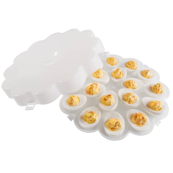Chef Buddy Deviled Egg Trays with Snap On Lids Holds 36 Eggs (Set of 2)
