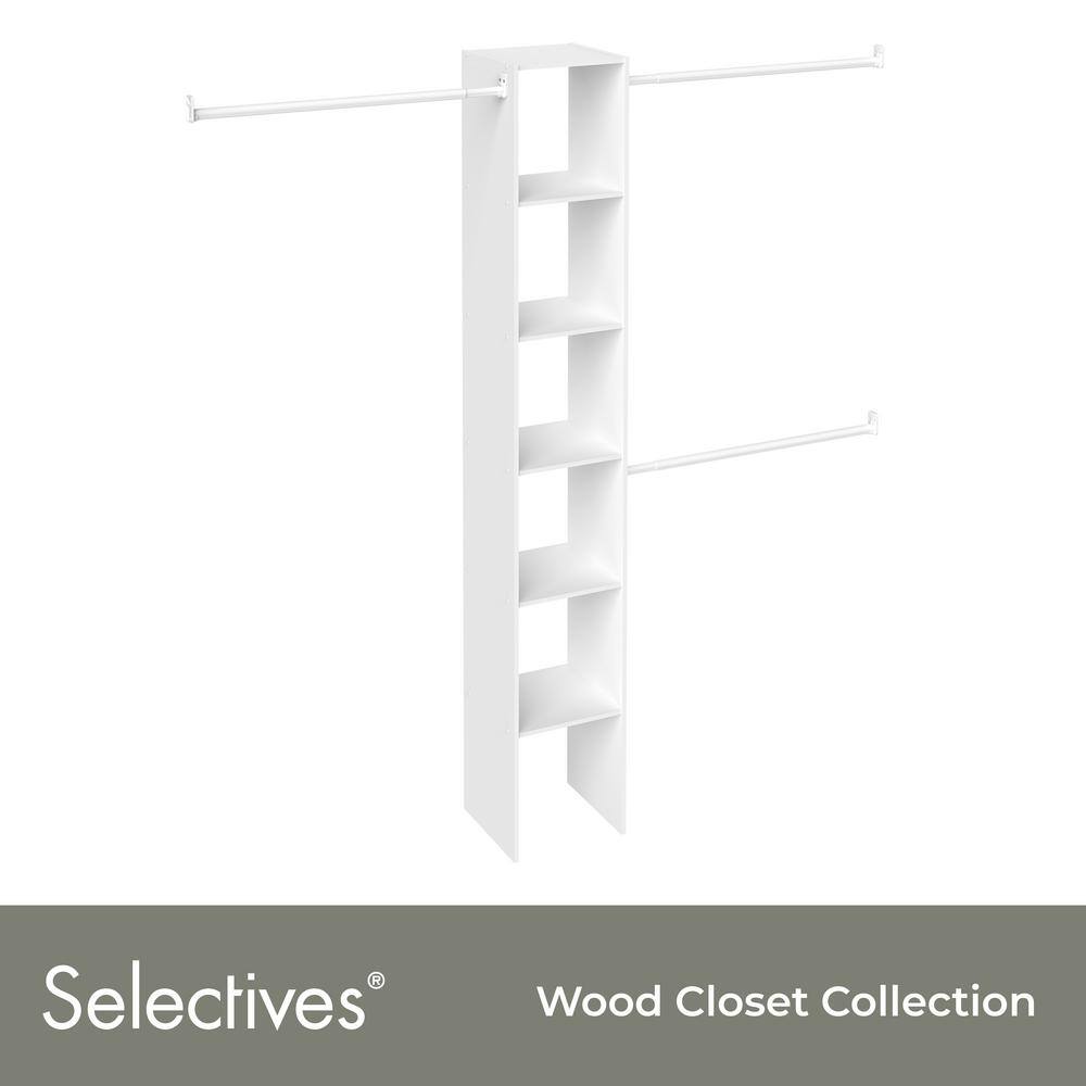 ClosetMaid Selectives 12 in. W White Custom Tower Wall Mount 6-Shelf ...