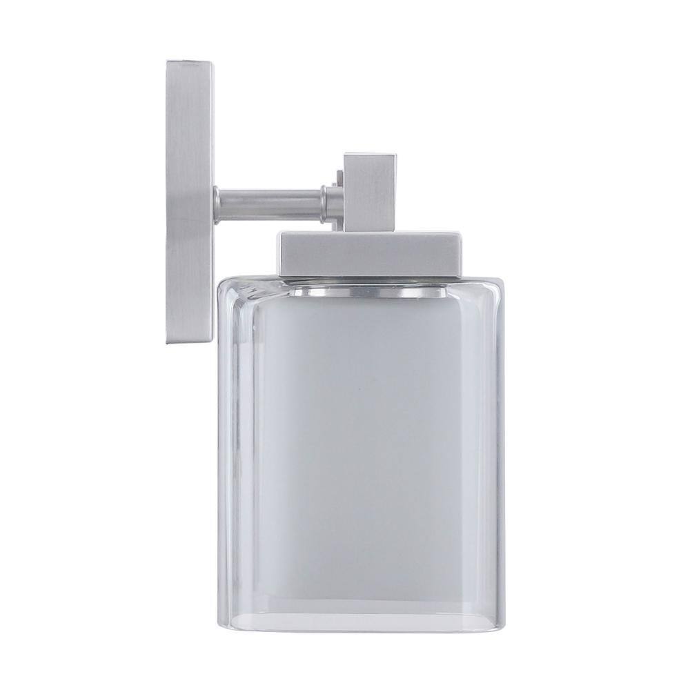 Satin Nickel 24" Vanity Light with Clear Glass Shades